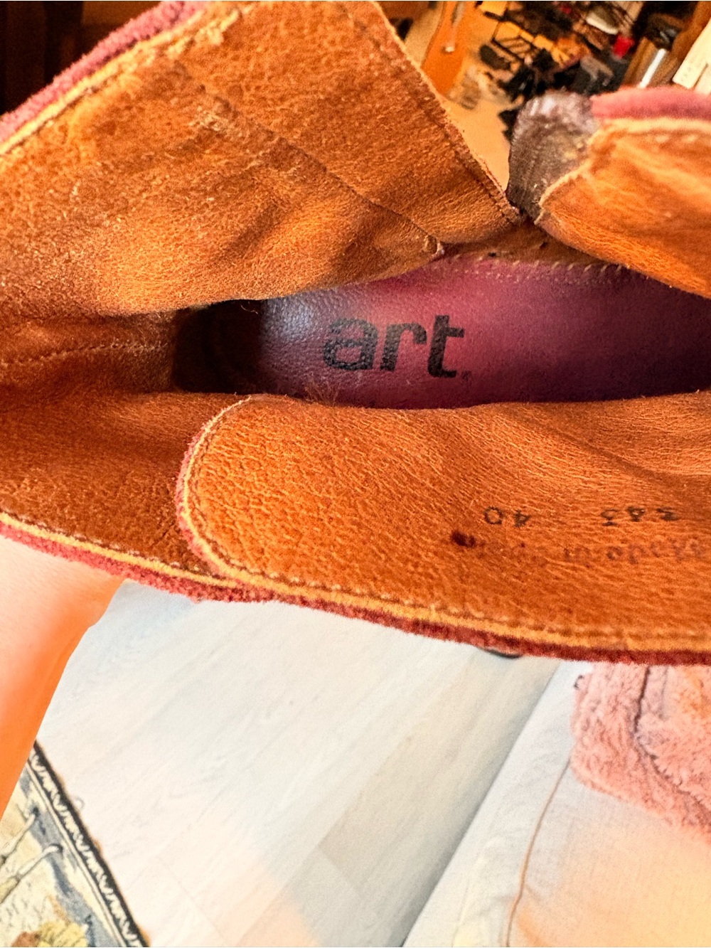 ART Red-Brown Suede 3” heel booties